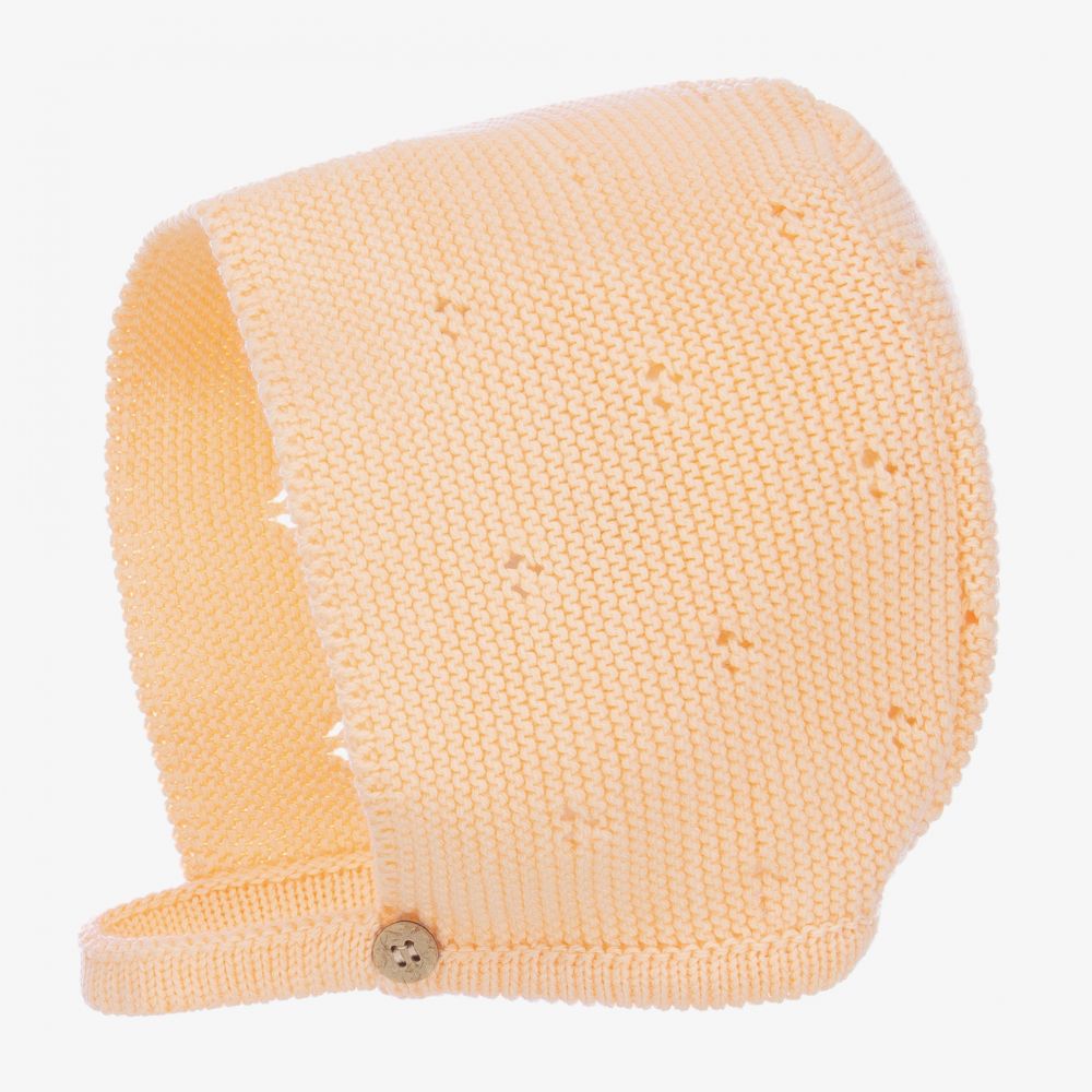 Mebi - Pale Orange Cotton Bonnet  | Childrensalon