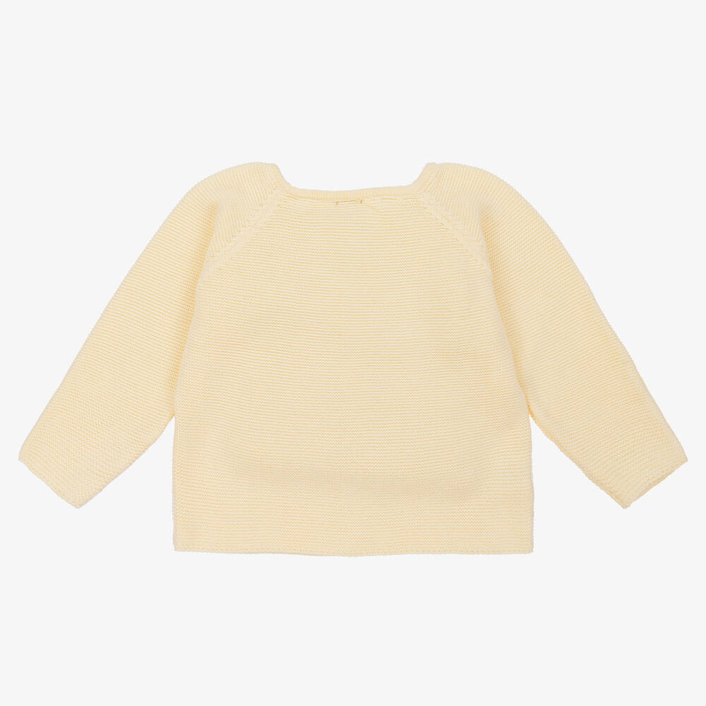 Mebi Cardigan jaune pastel en coton Childrensalon Outlet