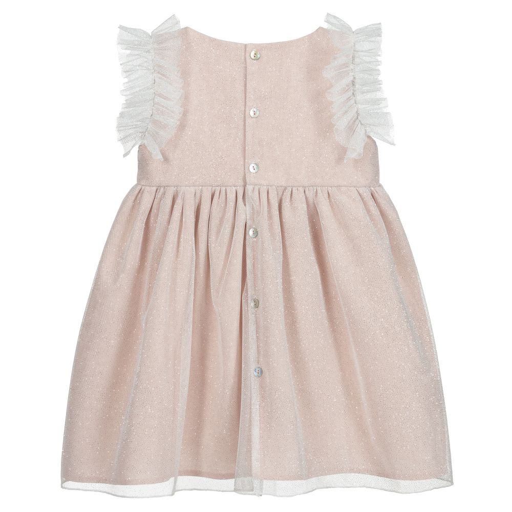 Mebi-Pink Glitter Tulle Dress | Childrensalon Outlet