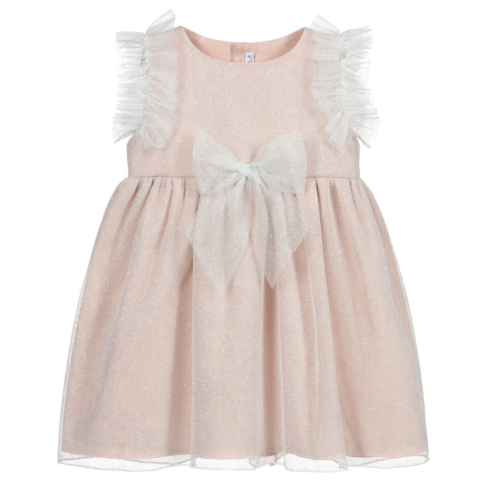 Mebi - Pink Glitter Tulle Dress | Childrensalon