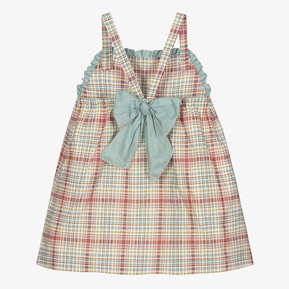 Mebi-Pink & Green Check Baby Dress | Childrensalon Outlet