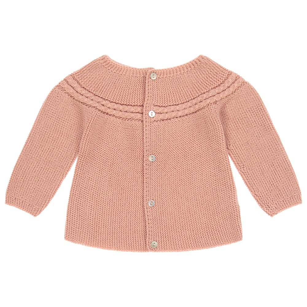 Mebi Pink Knitted Baby Sweater Childrensalon Outlet