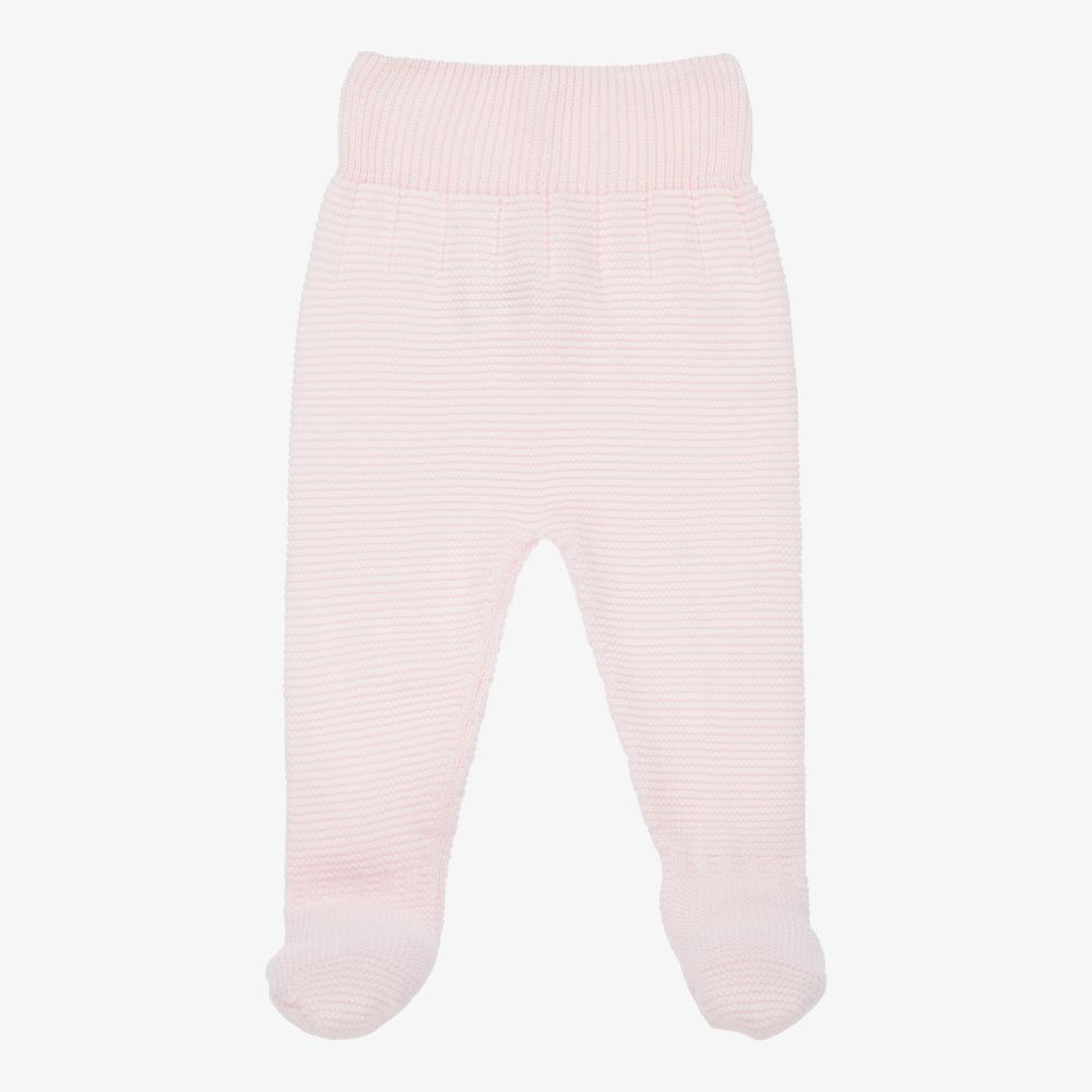 Mebi - Pink Knitted Baby Trousers | Childrensalon
