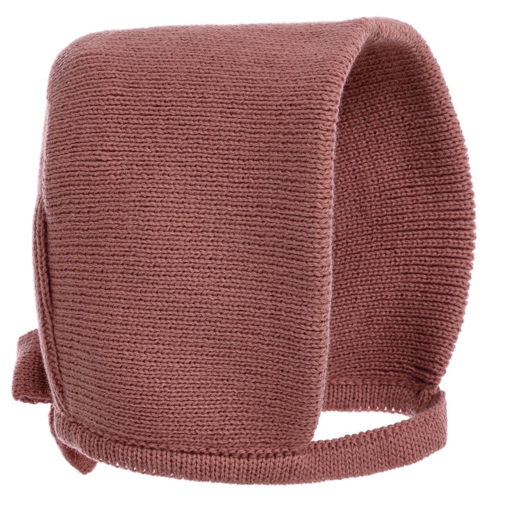 Mebi-Pink Knitted Bonnet | Childrensalon Outlet