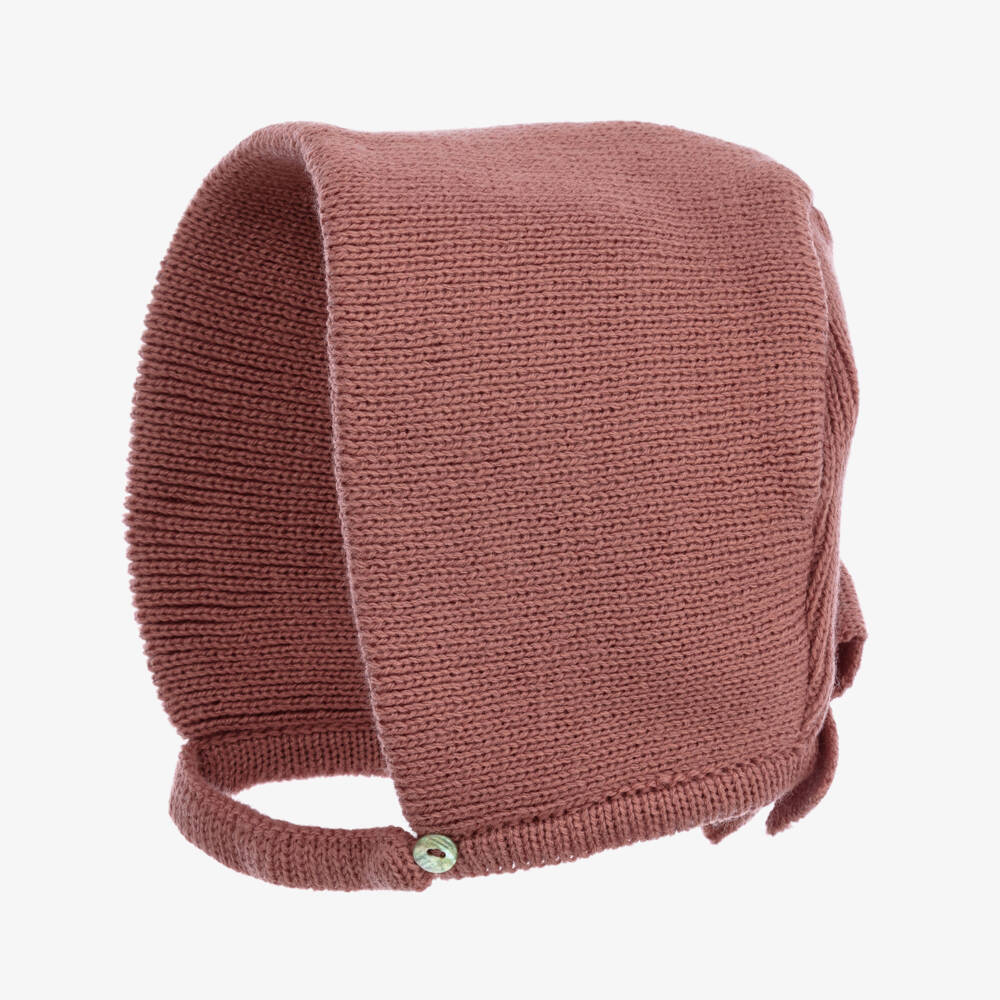 Mebi-Pink Knitted Bonnet | Childrensalon Outlet