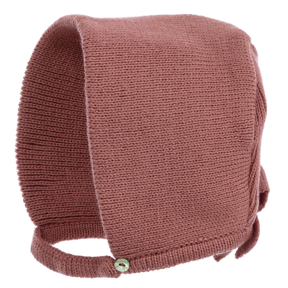 Mebi - Pink Knitted Bonnet | Childrensalon