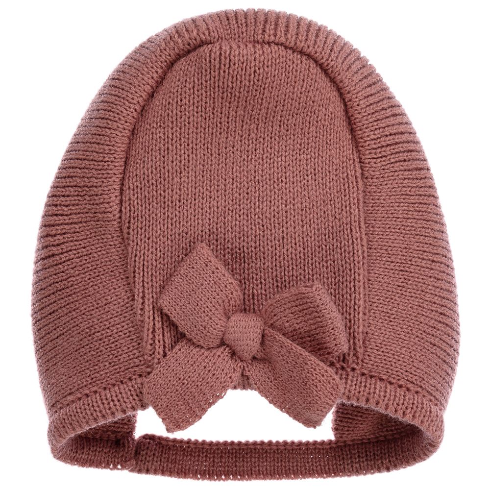 Mebi-Pink Knitted Bonnet | Childrensalon Outlet
