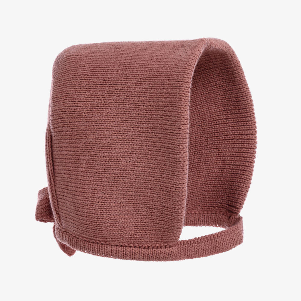 Mebi-Pink Knitted Bonnet | Childrensalon Outlet