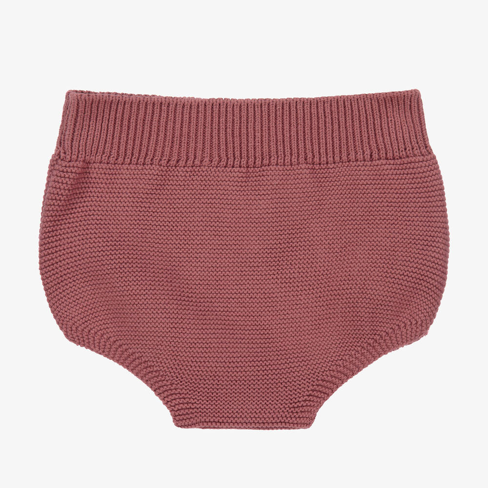 ميبي-Pink Knitted Cotton Bloomer Shorts | Childrensalon Outlet