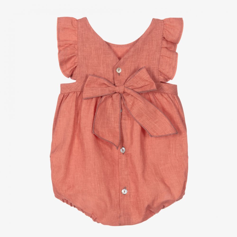 ميبي-Pink Linen Blend Baby Shortie | Childrensalon Outlet