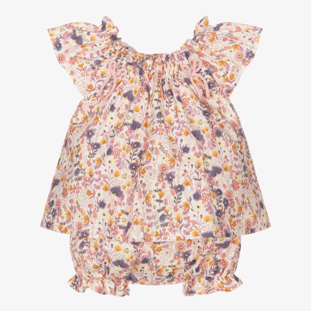 Mebi - Pink & Purple Baby Shorts Set | Childrensalon