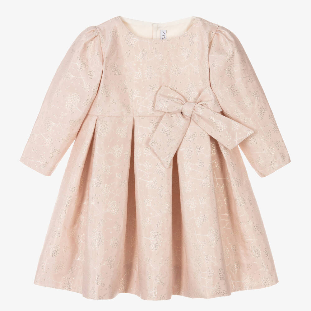 Mebi - Robe jacquard rose et argent  | Childrensalon