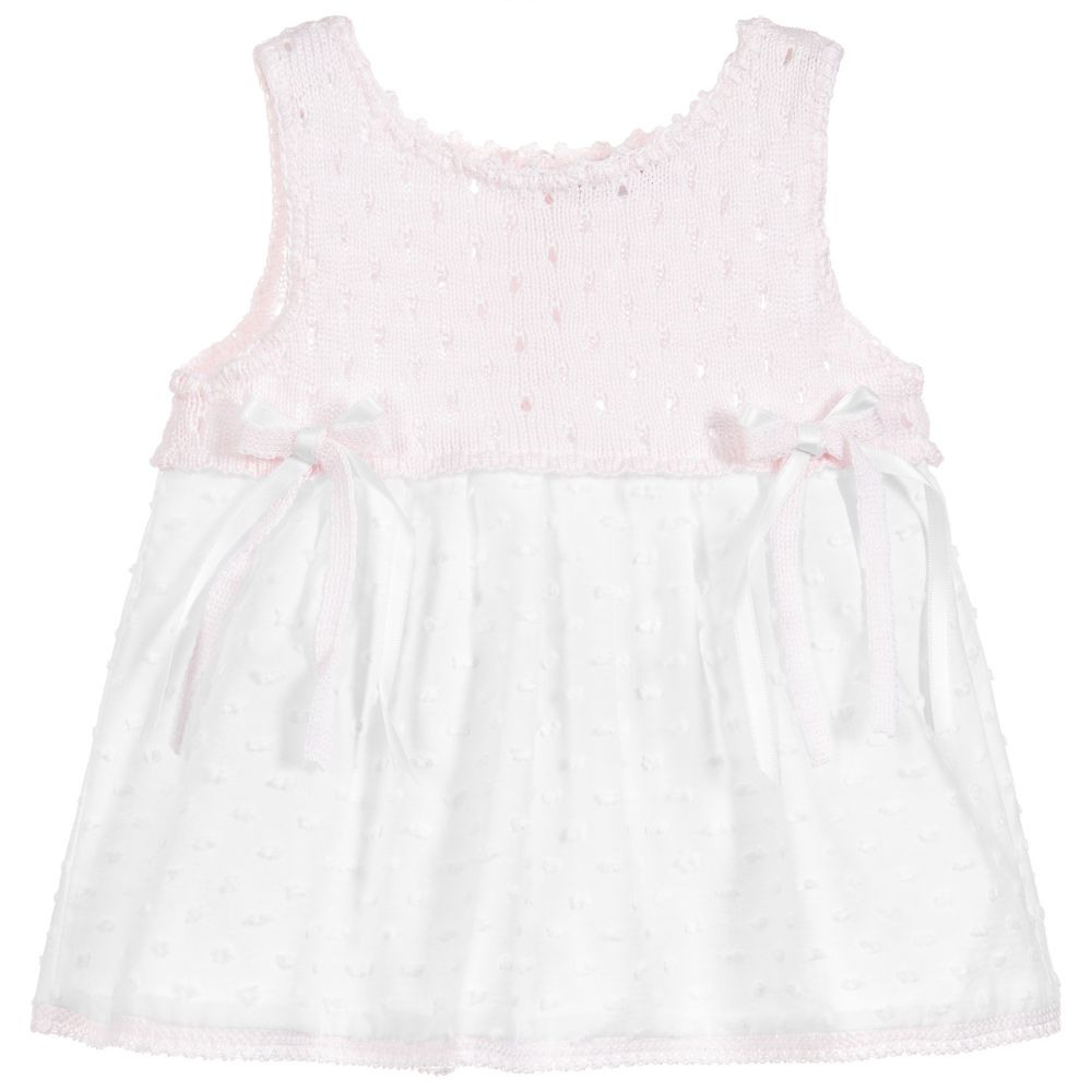 Mebi - Pink & White Baby Dress Set | Childrensalon