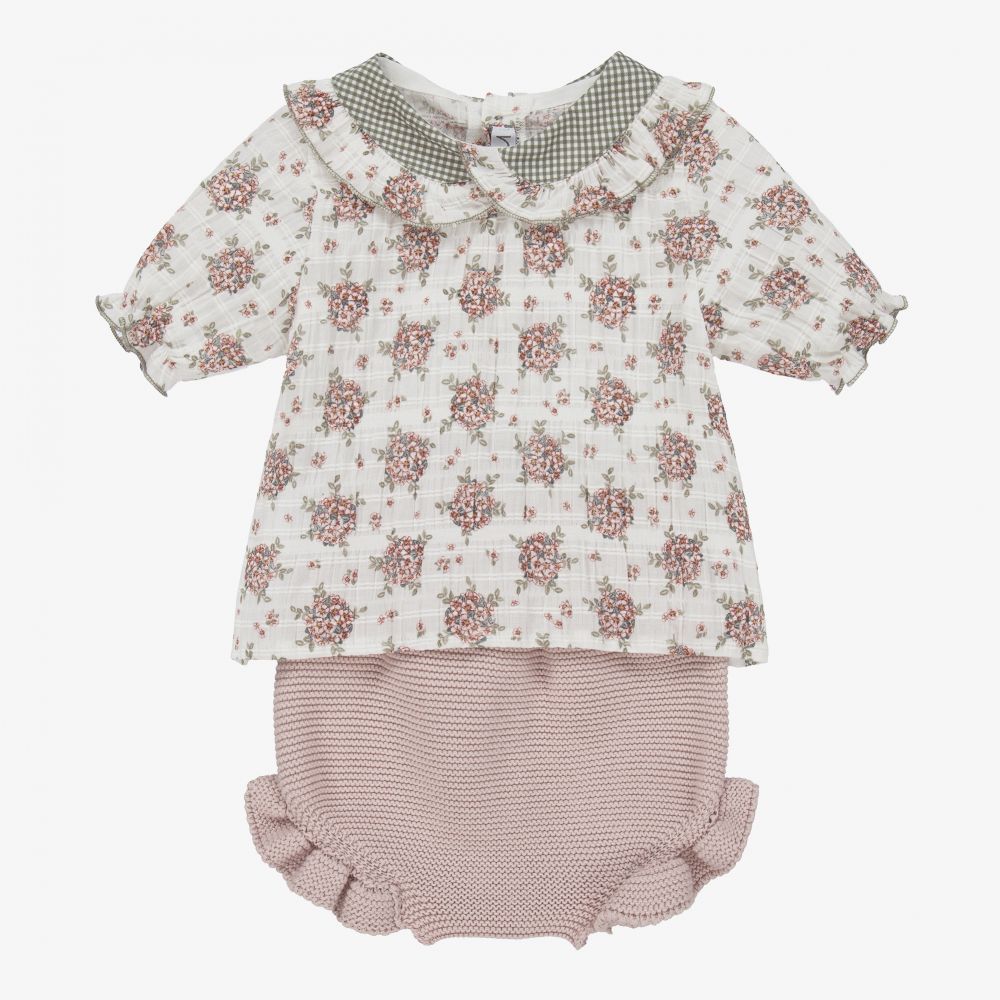 Mebi - Ensemble short rose/blanc Bébé | Childrensalon