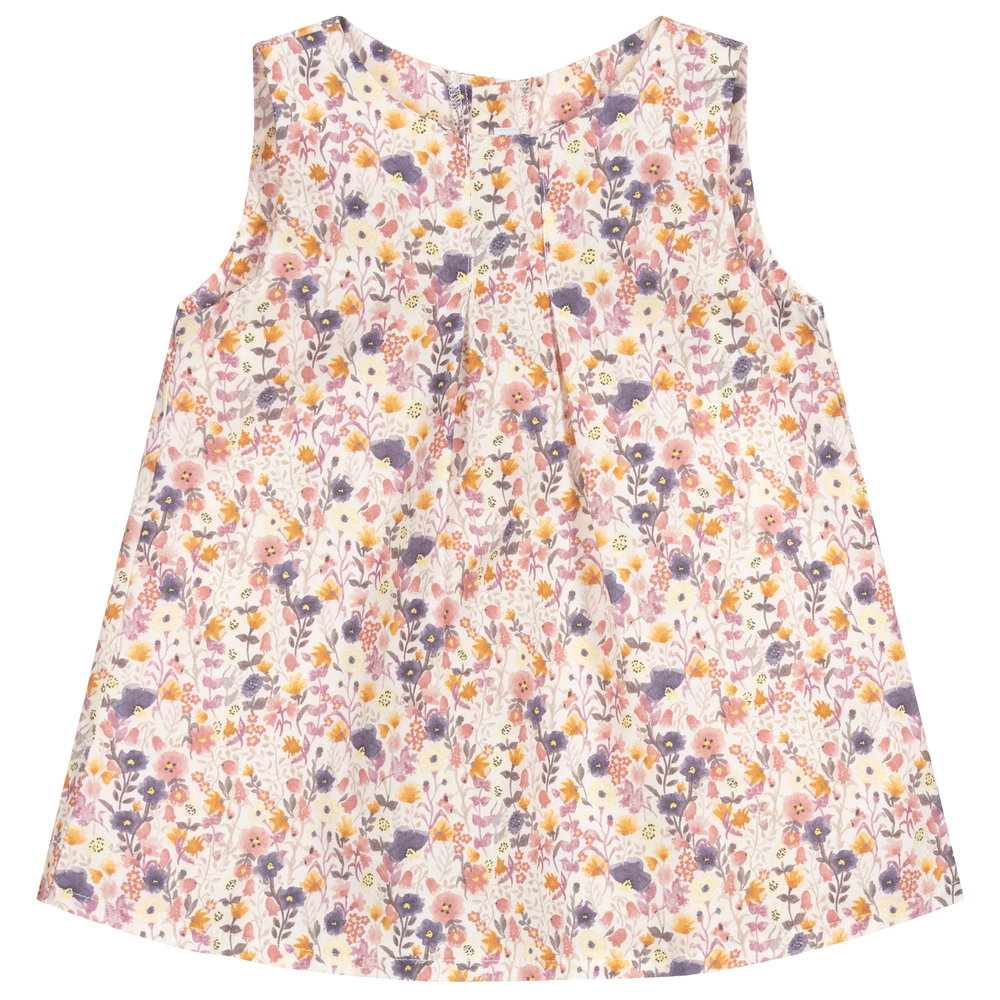 Mebi - Purple Floral Cotton Dress | Childrensalon