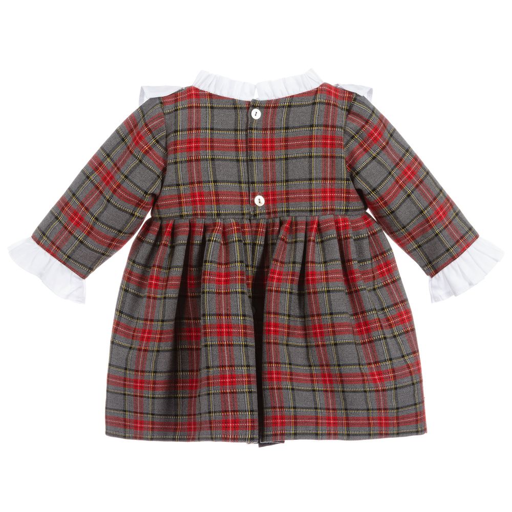 Mebi-Red & Grey Check Dress | Childrensalon Outlet