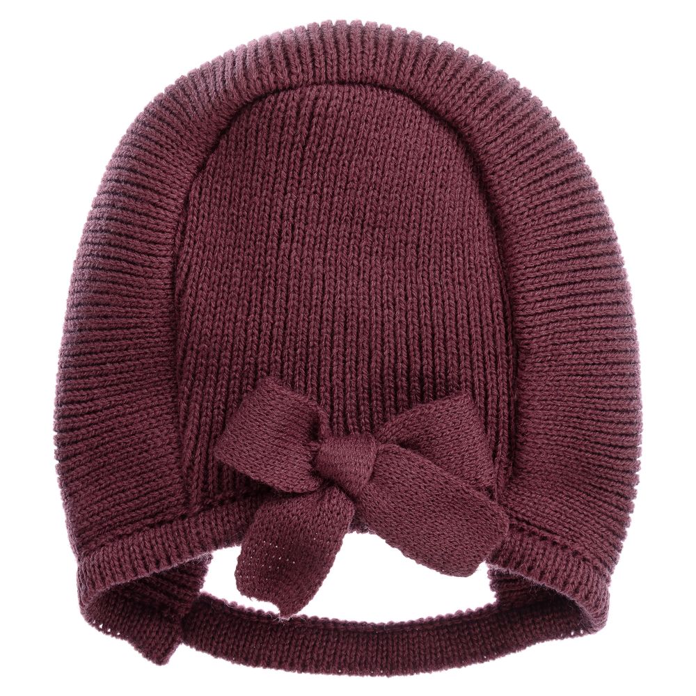 Mebi-Red Knitted Bonnet | Childrensalon Outlet