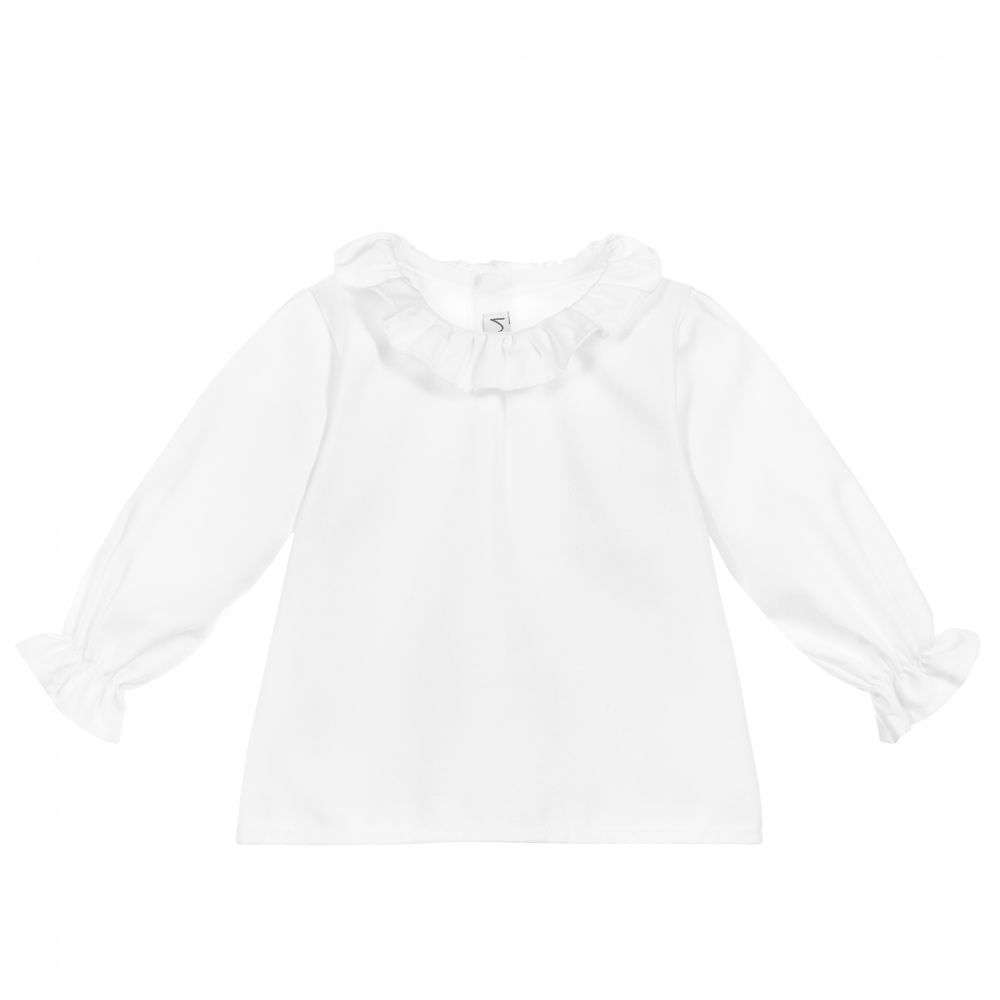 Mebi-White Cotton Baby Blouse | Childrensalon Outlet
