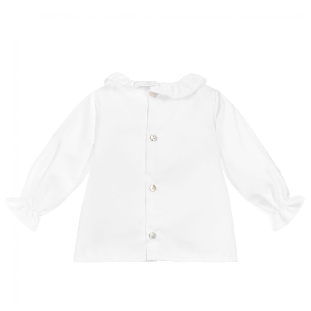 Mebi-بلوز قطن لون أبيض للمولودات | Childrensalon Outlet