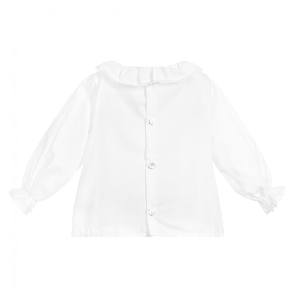 ميبي-بلوز قطن لون أبيض للمولودات | Childrensalon Outlet