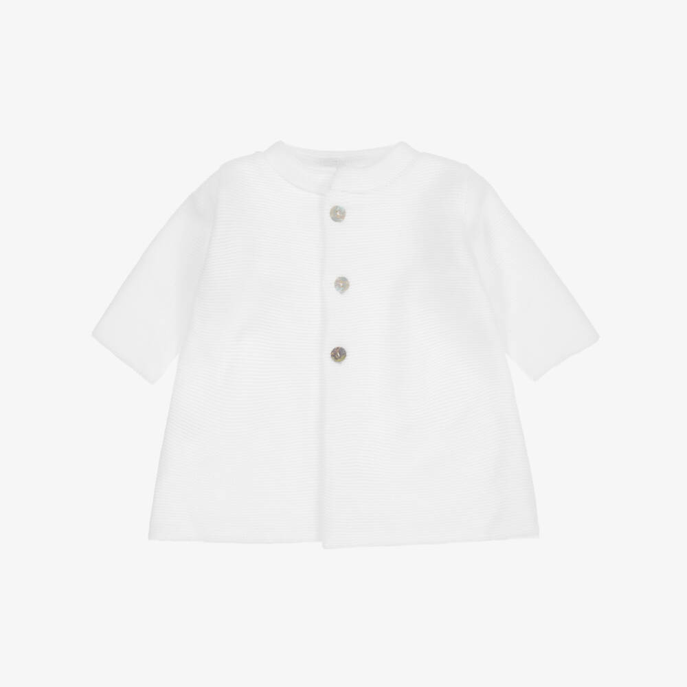 Mebi-White Knitted Coat | Childrensalon Outlet