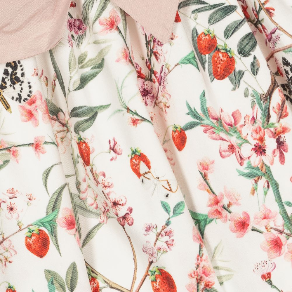 ميبي-White & Pink Cotton Dress | Childrensalon Outlet