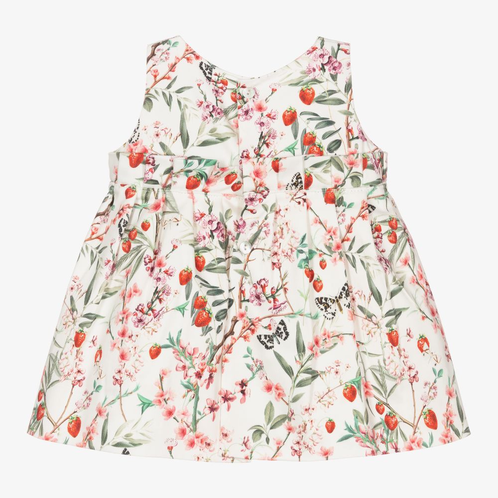 ميبي-White & Pink Cotton Dress | Childrensalon Outlet