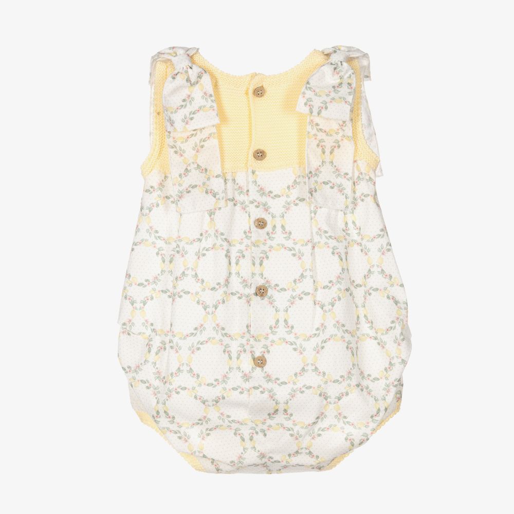 Mebi-Yellow Cotton Baby Shortie | Childrensalon Outlet