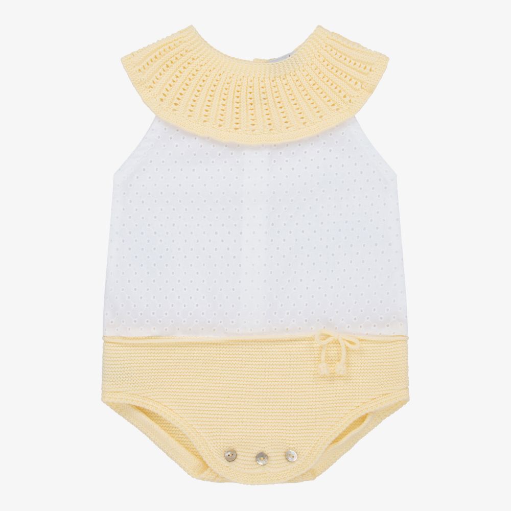 Mebi-Yellow & White Baby Shortie | Childrensalon Outlet