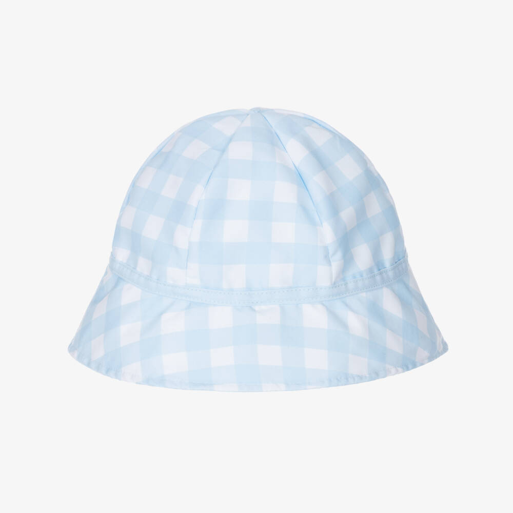 Meia Pata-Blue Check Sun Hat | Childrensalon Outlet