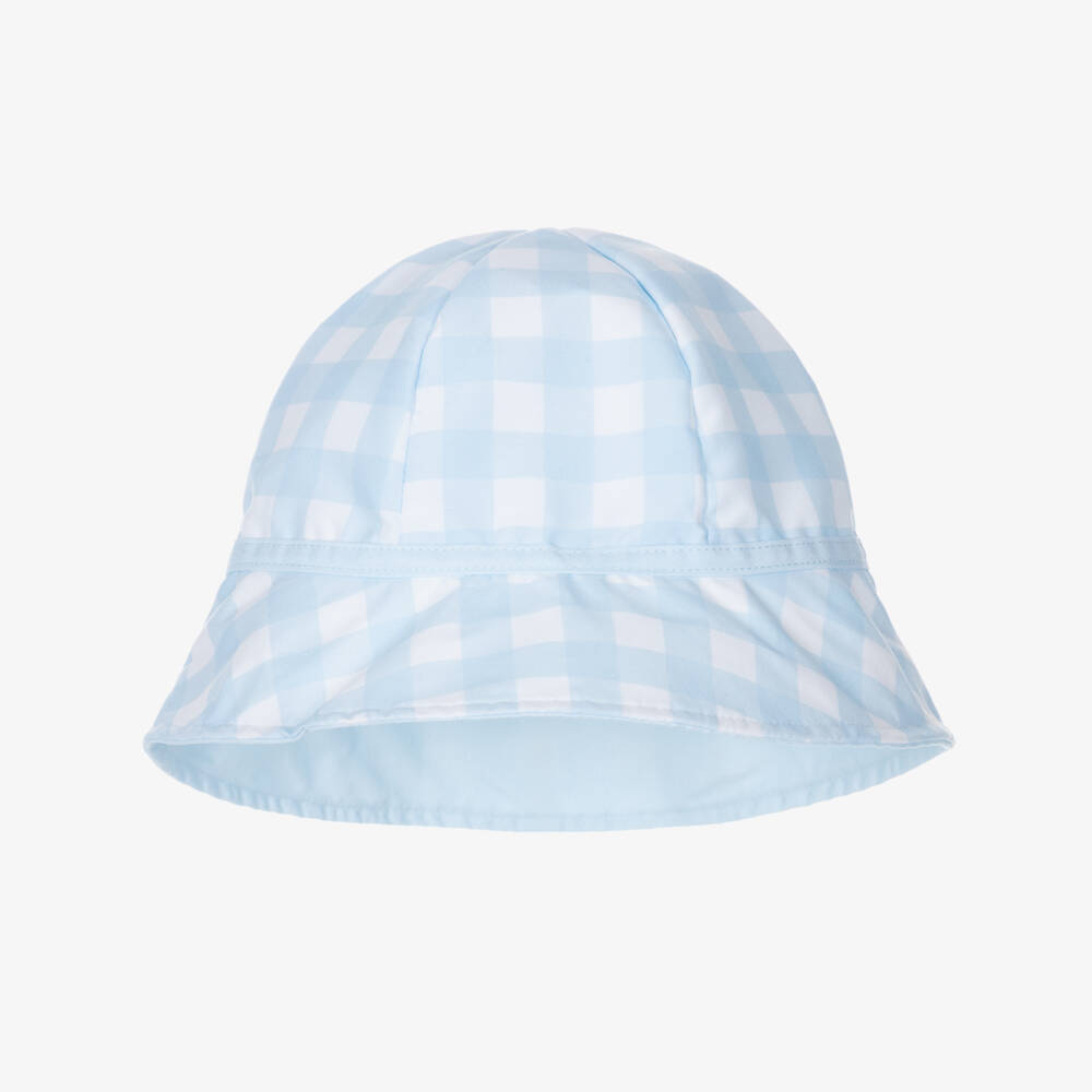 Meia Pata-Blue Check Sun Hat | Childrensalon Outlet