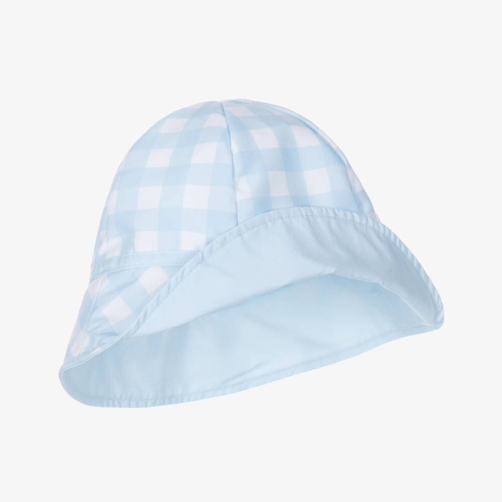 Meia Pata-Blue Check Sun Hat | Childrensalon Outlet