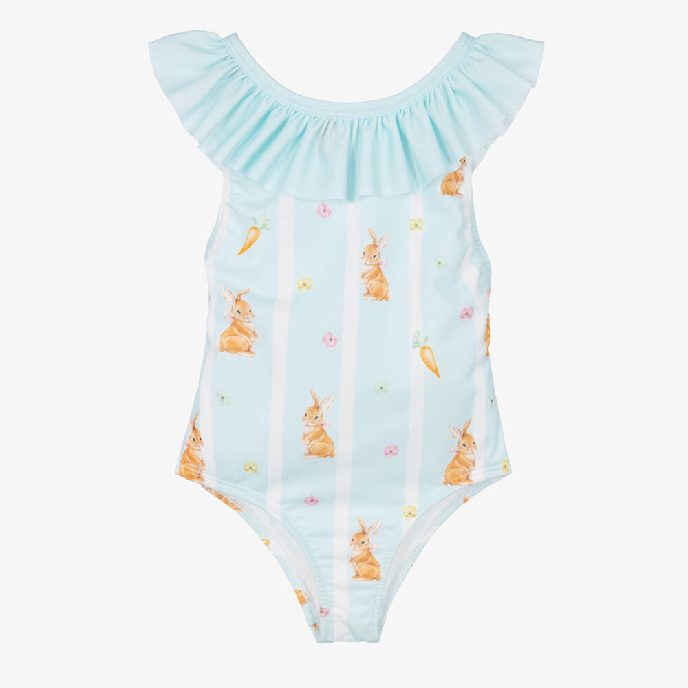Meia Pata-Blue Rabbit Aop Swimsuit | Childrensalon Outlet