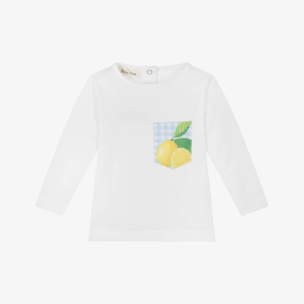 Meia Pata-Boys White Lemon Swim Shirt | Childrensalon Outlet