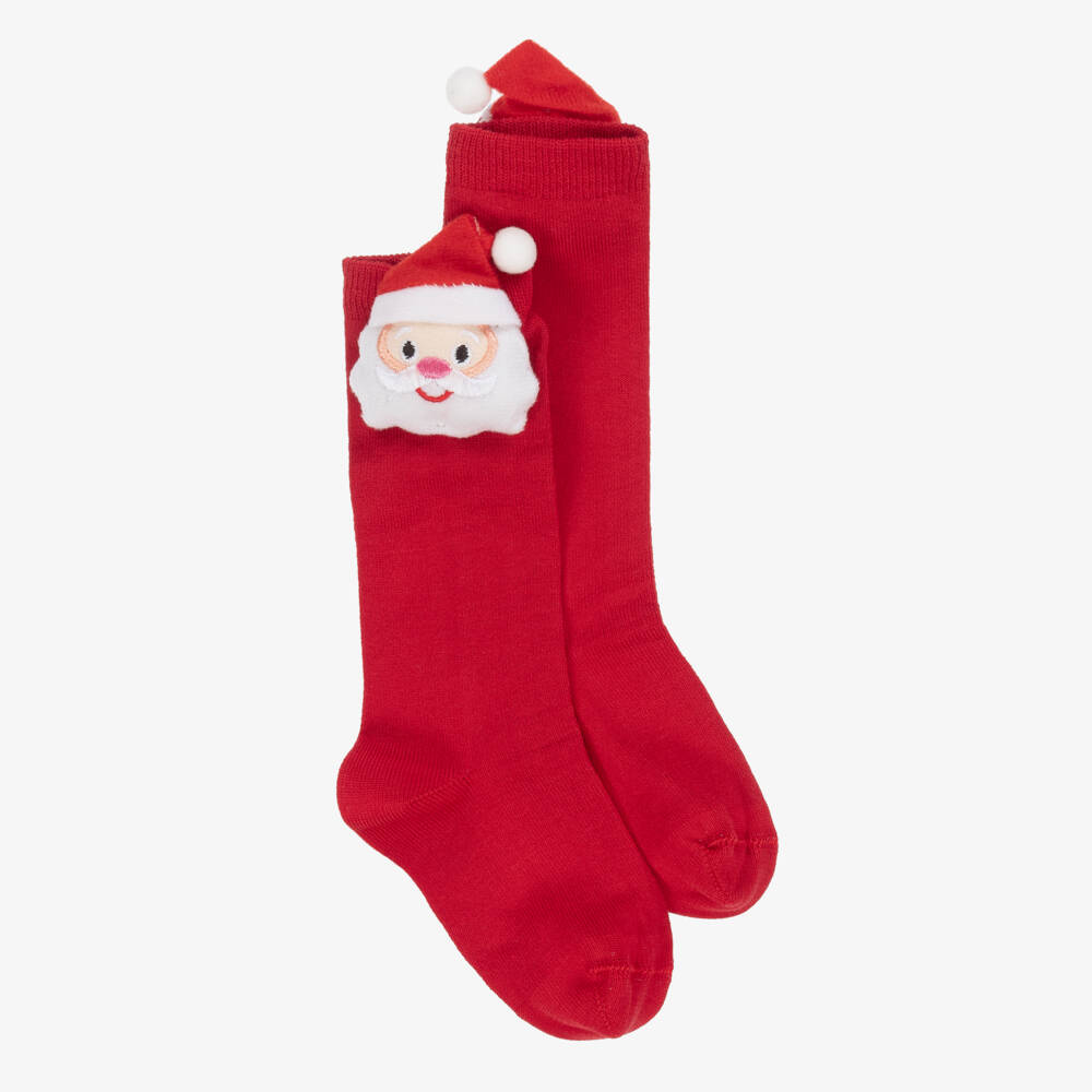 Meia Pata-Festive Red Santa Knee Socks | Childrensalon Outlet