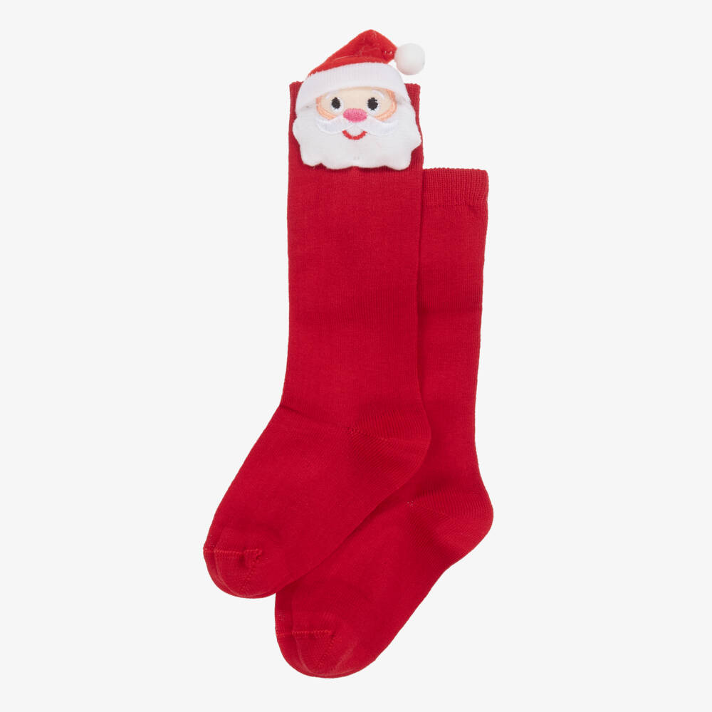 Meia Pata-Festive Red Santa Knee Socks | Childrensalon Outlet
