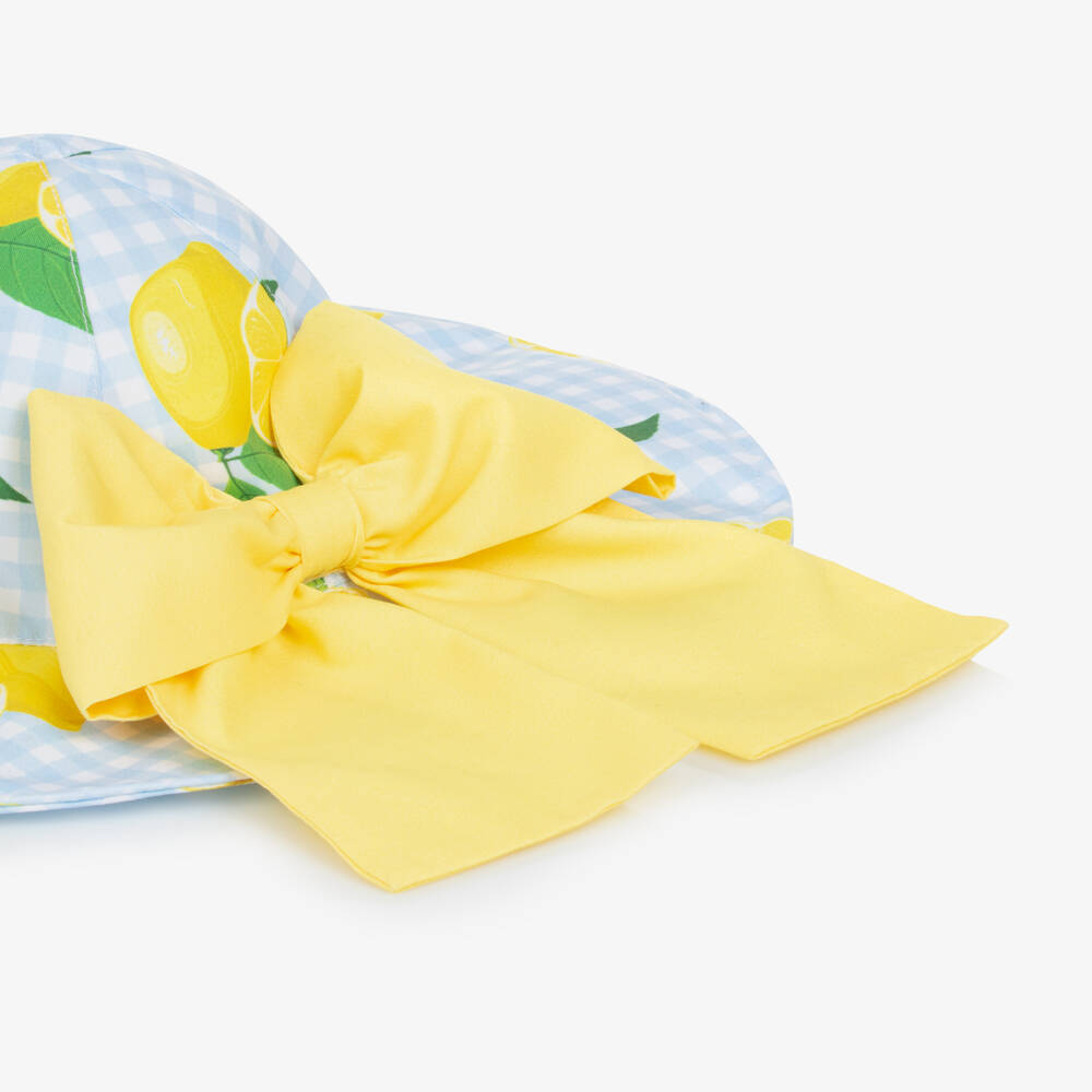 Meia Pata-Girls Blue & Yellow Lemon Sun Hat | Childrensalon Outlet