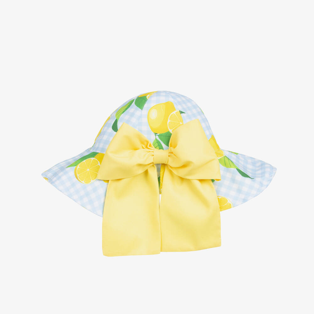 Meia Pata-Girls Blue & Yellow Lemon Sun Hat | Childrensalon Outlet