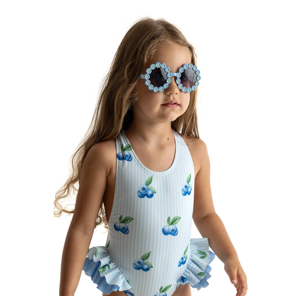 Meia Pata-مايوه بناتي بنقشة التوت الأزرق | Childrensalon Outlet