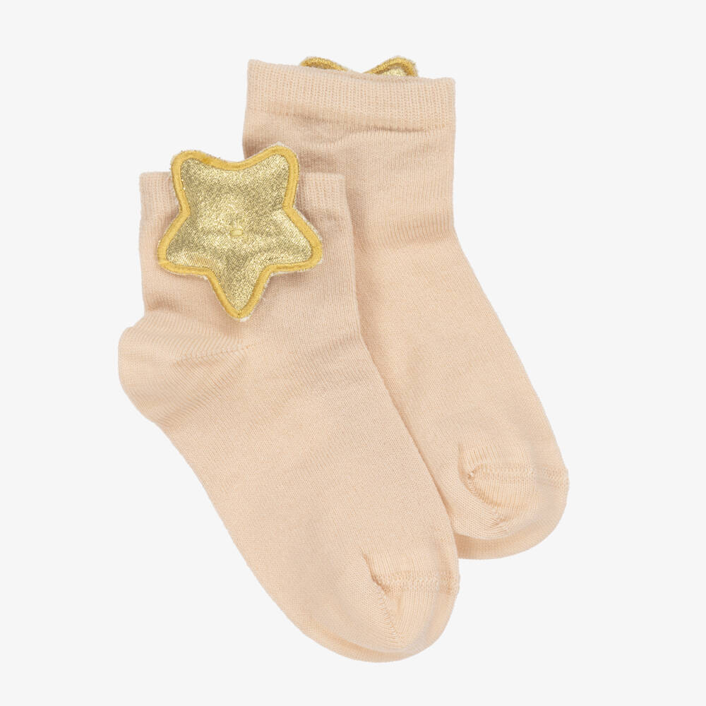 Meia Pata-جوارب كاحل بيج بناتي بنجوم | Childrensalon Outlet