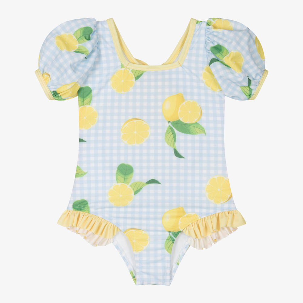 Meia Pata-Купальник с лимонным принтом и оборками для девочек | Childrensalon Outlet
