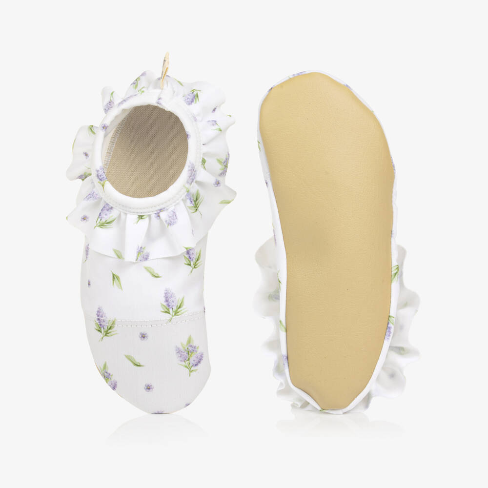Meia Pata-Lilac Lavender Aop Frilled Shoes | Childrensalon Outlet