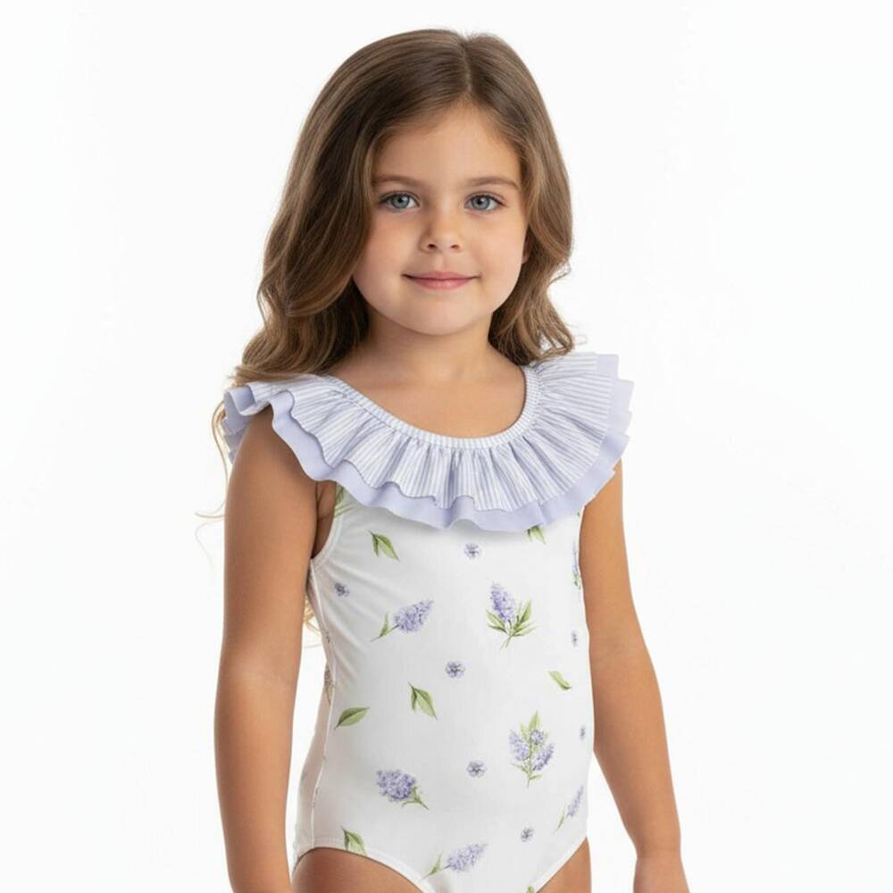 Meia Pata-Lilac Lavender Aop Swimsuit | Childrensalon Outlet