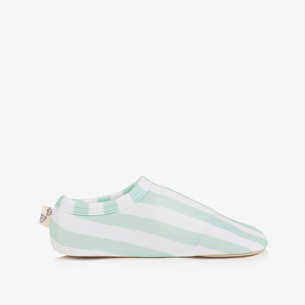 Meia Pata-Mint Green Striped Shoes | Childrensalon Outlet