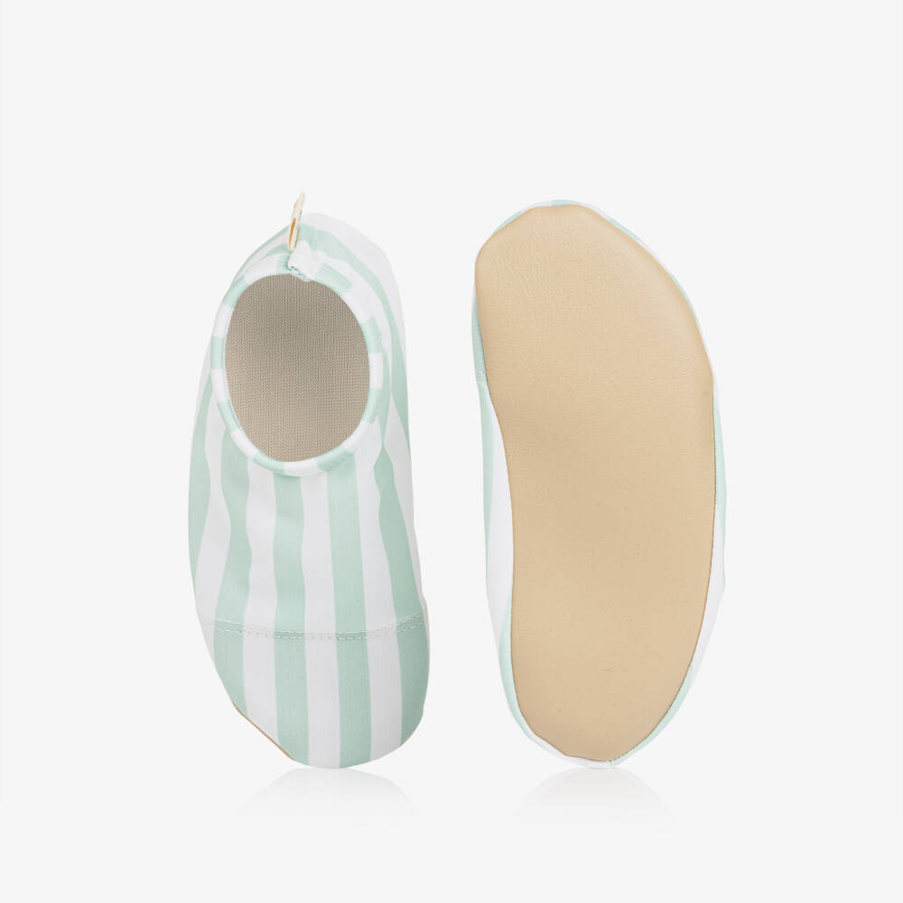 Meia Pata-Mint Green Striped Shoes | Childrensalon Outlet