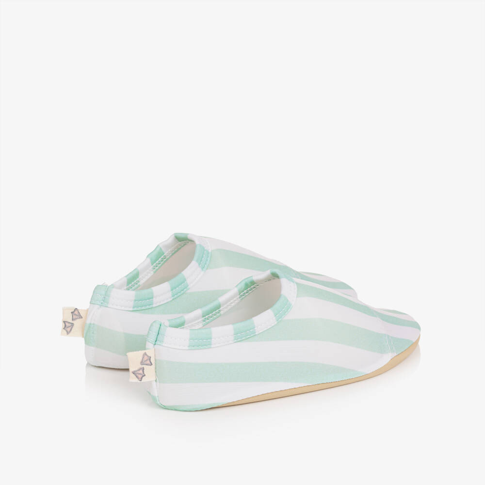 Meia Pata-Mint Green Striped Shoes | Childrensalon Outlet