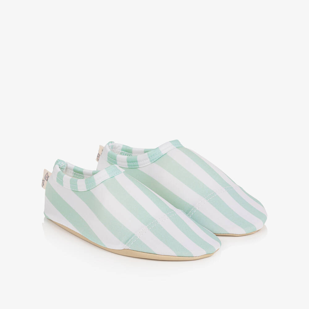 Meia Pata-Mint Green Striped Shoes | Childrensalon Outlet