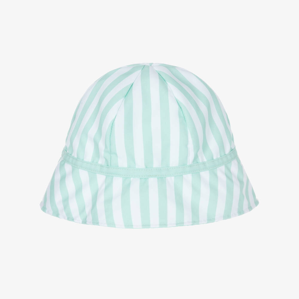 Meia Pata-Mint Green Striped Sun Hat | Childrensalon Outlet