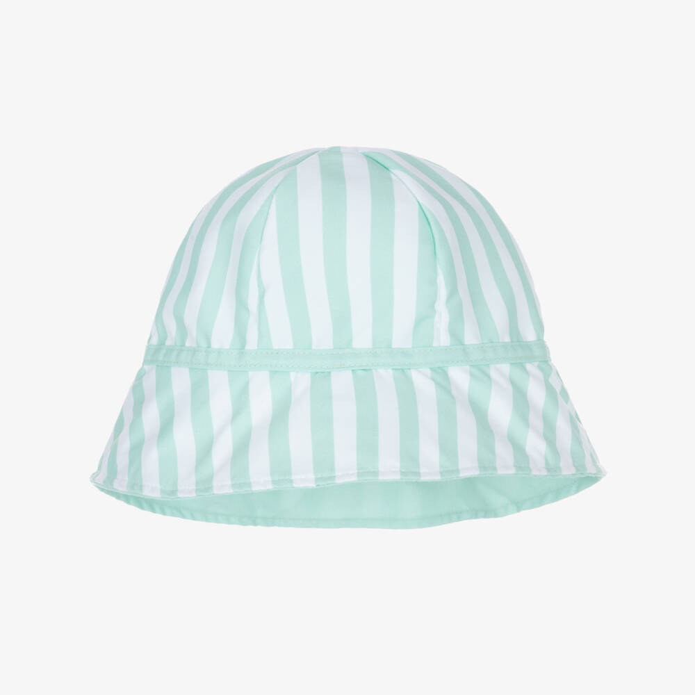 Meia Pata-Mint Green Striped Sun Hat | Childrensalon Outlet
