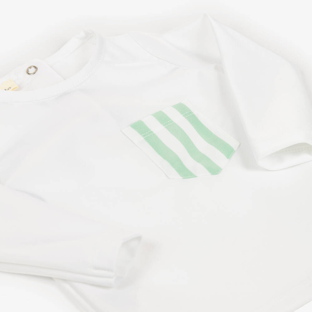 Meia Pata-Mint Green Striped Swim Top | Childrensalon Outlet